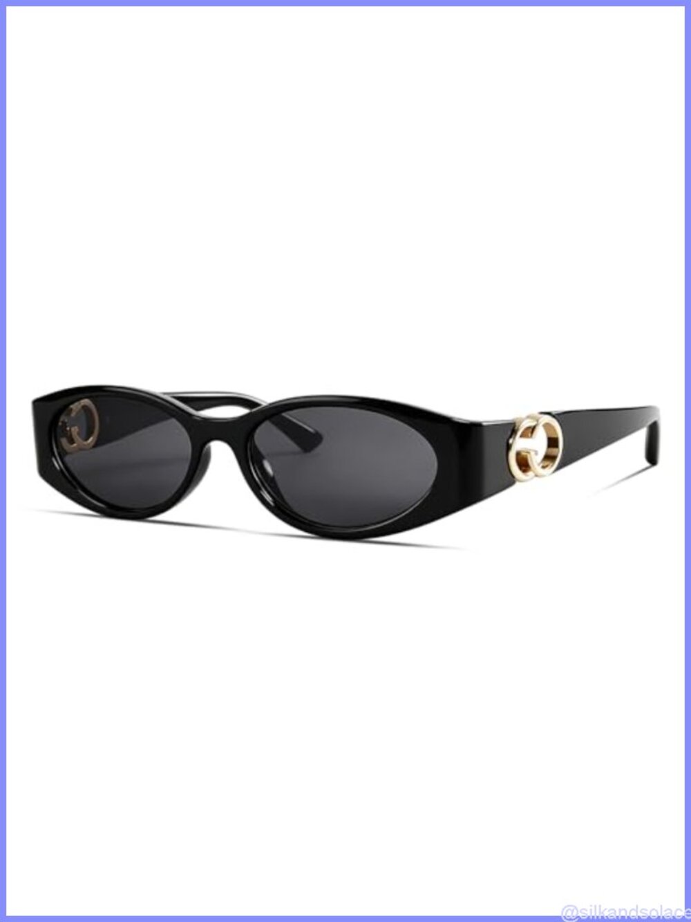 Retro Oval Cat Eye Sunglasses UV Protection Lightweight Vintage Fashion